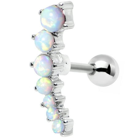 20 Gauge Cartilage Earring Body Candy Stainless Steel White Synthetic Opal Heptad Right Cartilage Earring 16 Gauge 1/4