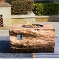thumbnail image 6 of Outdoor Wicker Dining Set Wood Coating Fire Pit Table with Four Rattan Chairs, 6 of 7