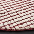 thumbnail image 3 of SAFAVIEH Abstract Stephanie Plaid Wool Area Rug, Red/Ivory, 6' x 6' Round, 3 of 11