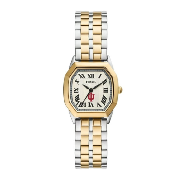 Fossil  Indiana Hoosiers Harlow Three-Hand Two-Tone Stainless Steel Watch