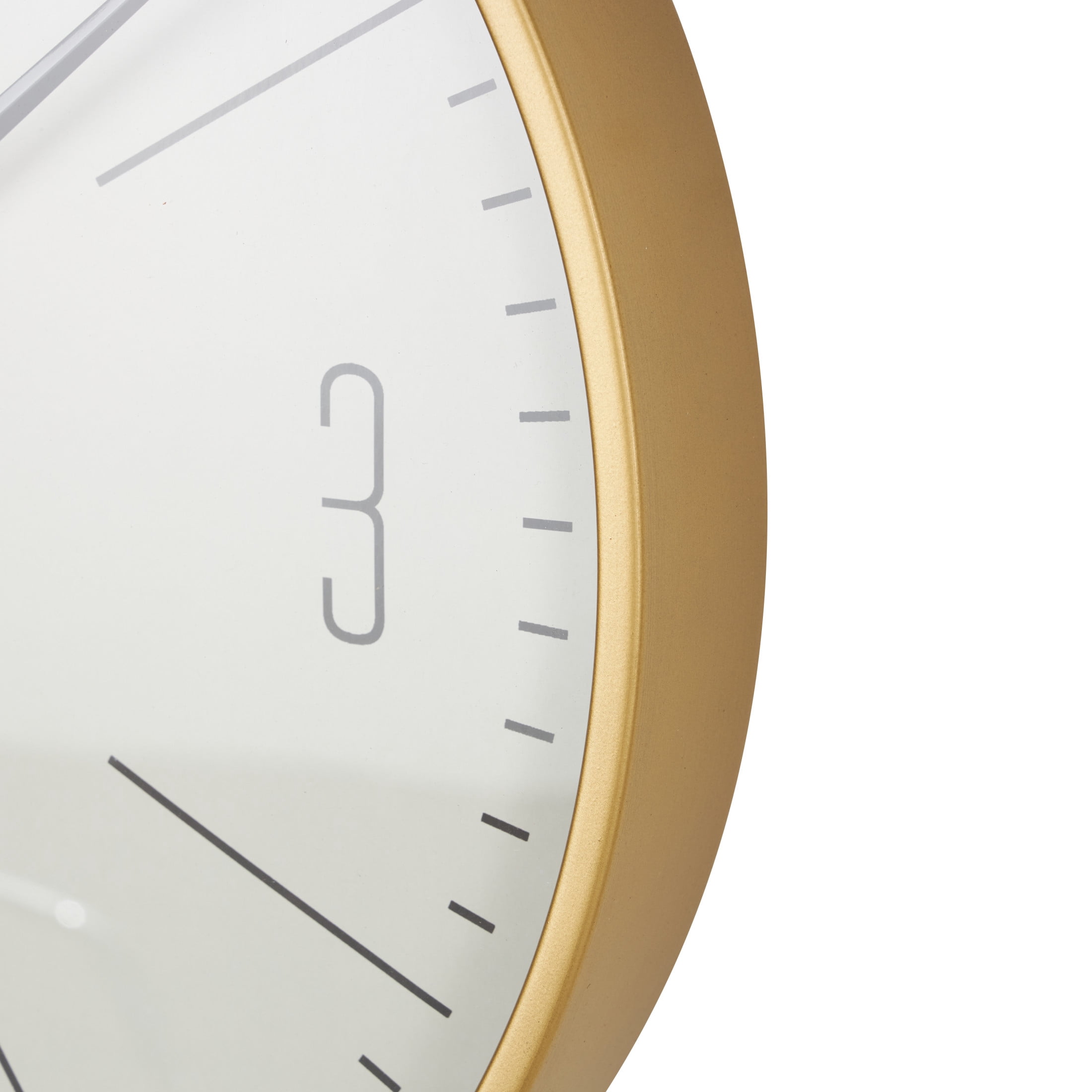 DecMode 20" Gold Glass Wall Clock with White Face