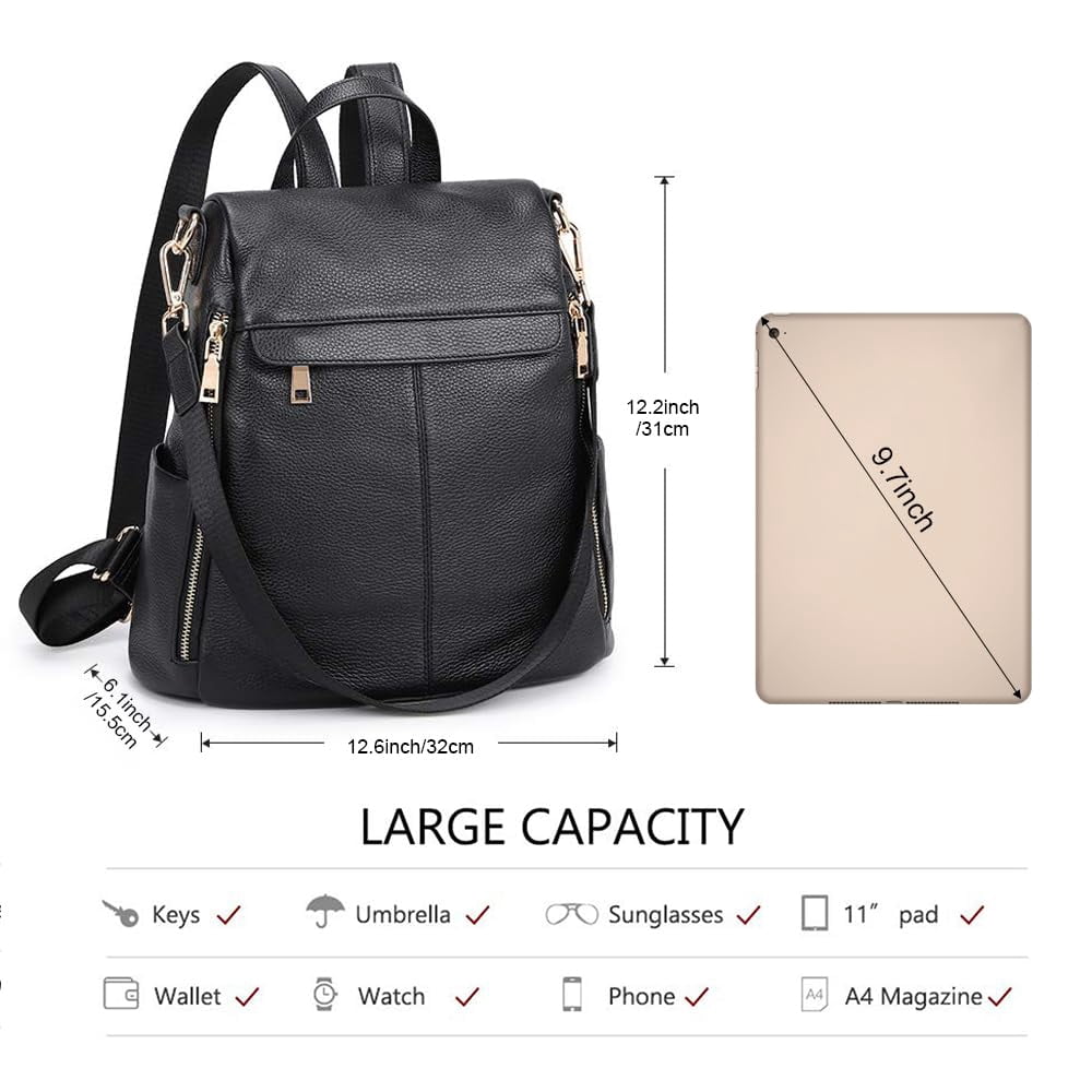 Kattee Women's Anti-Theft Backpack Purse Genuine Leather Shoulder Bag Fashion Ladies Satchel Bags