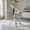 Silver, variant on Demi Bonn 39" Round Glass Dining Table with X-Frame, 2-4 Seaters Modern Compact Table for Small Spaces, Kitchen & Dining Room, Gold