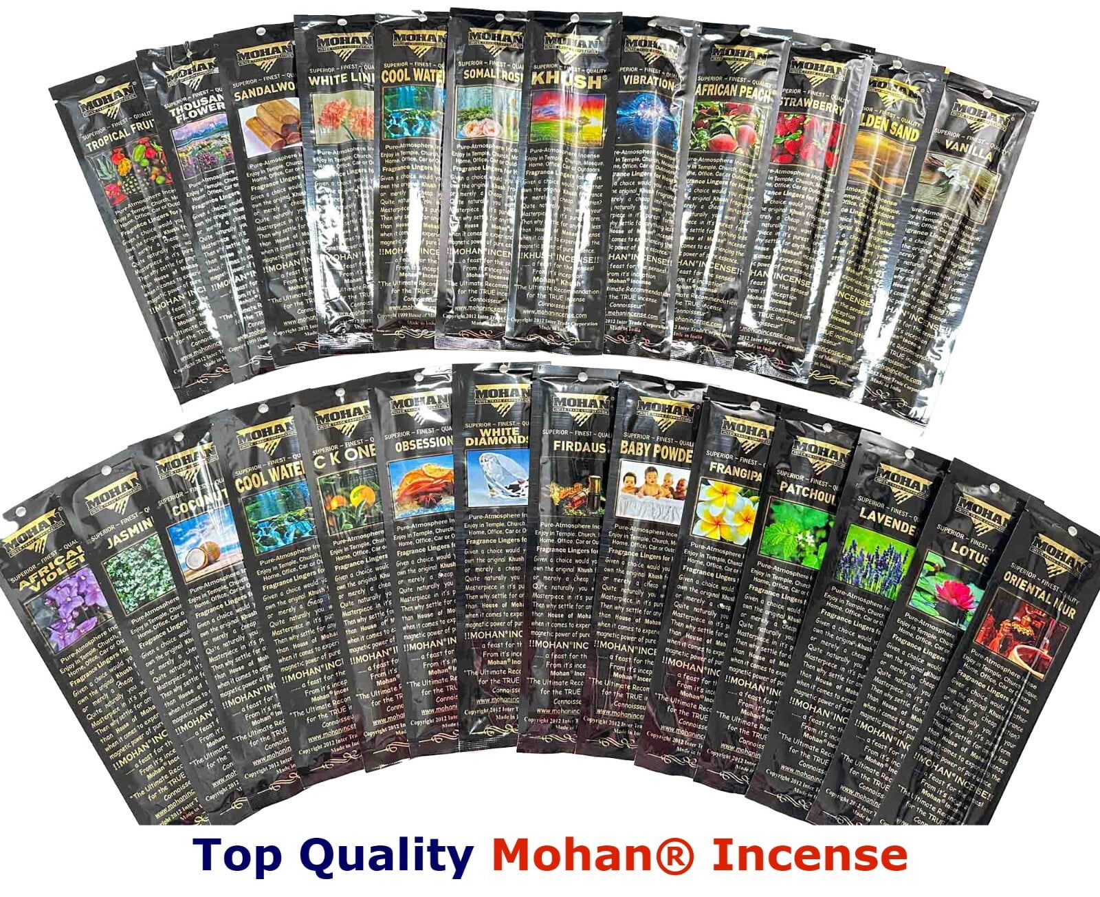 House of Mohan White Linen Incense - 5 pack ( 50 Sticks)