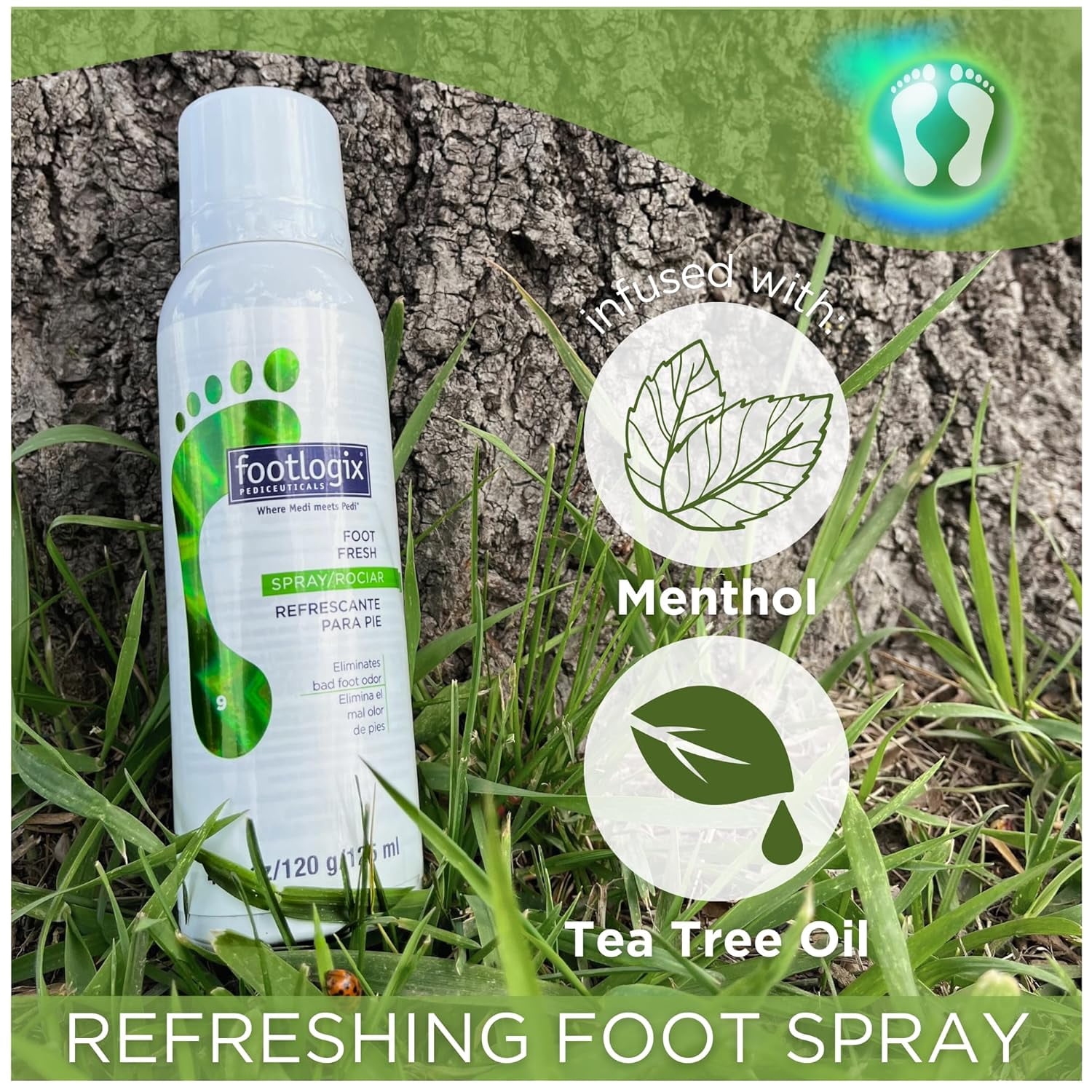 Footlogix Foot Deodorant Spray, 4.23 Fl Oz – Odor & Sweat Control, Refreshing Foot Mist for All-Day Freshness