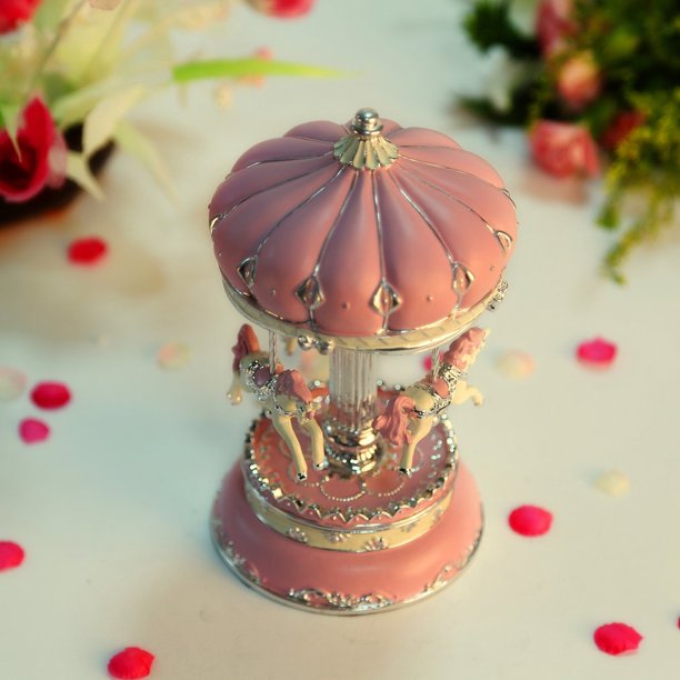 Merry-Go-Round Carousel Music Box for Kids Toys Wedding Birthdays Gift ...