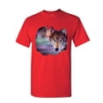 thumbnail image 1 of Tee Hunt Wolf Howling at Moon T-Shirt Wilderness Wildlife Wild Wolf Pack Mens Shirt, Red, 3X-Large, 1 of 4