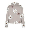 thumbnail image 3 of ZUKMRJPC Womens Oversized Sweatshirts Quarter Zip Fall Fashion Cute Flower Print Fleece Cropped Pullover Warm Loose Long Sleeve Tops, 3 of 5