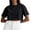 black, variant on Boxy Cropped Tees for Women Crew Neck Trendy Summer Short Sleeve Cropped Tees Basic Tops for Daily Wear Sports
