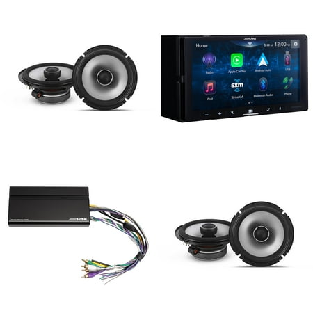 Alpine iLX-W670-S Digital Multimedia Receiver & 2 Pairs Alpine S2-S65 Type S 6.5" Coax Speakers w/ Power Pack