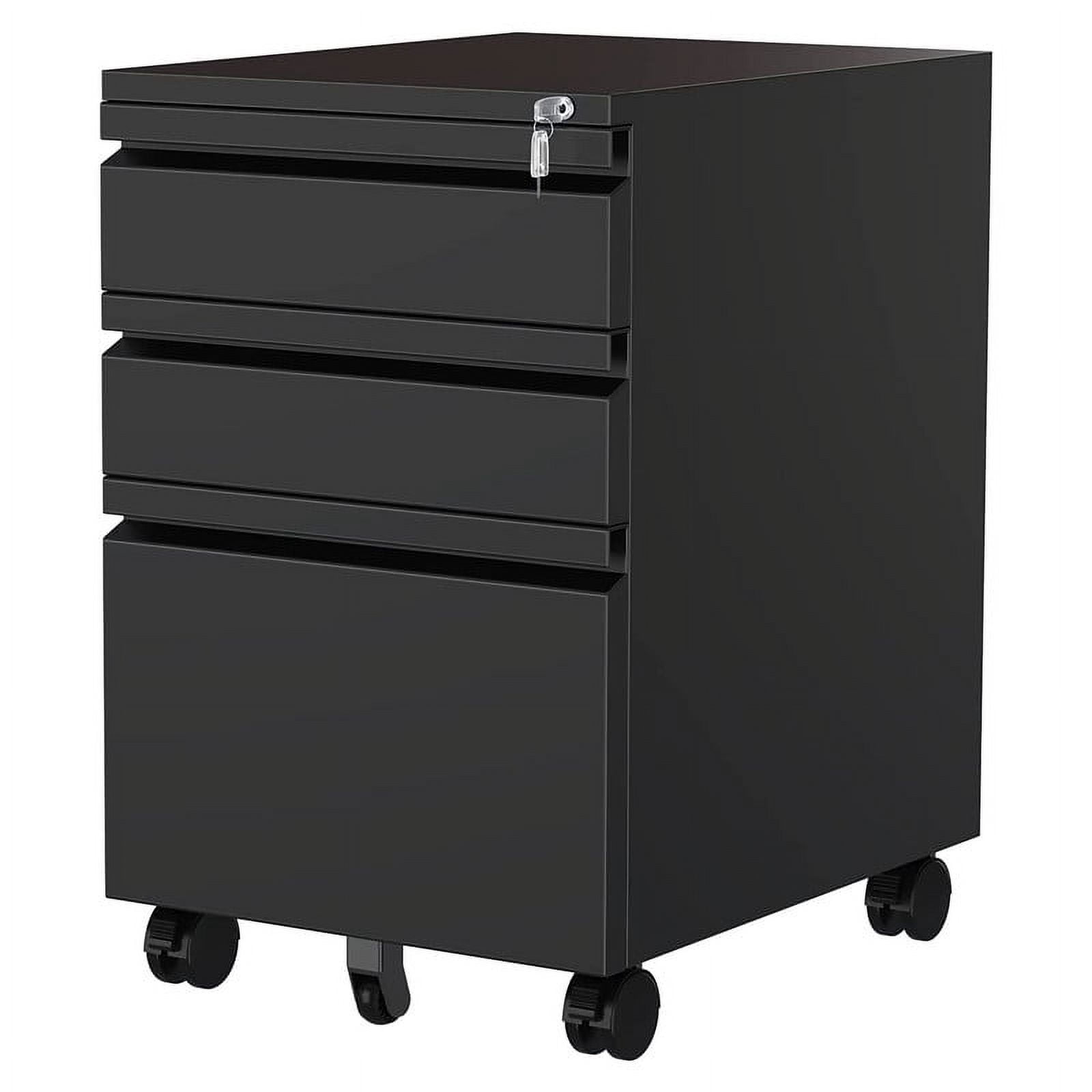 Meuble De Rangement Mobile 5 Tiroirs Avec Roulettes - Format A4, Plateau Supérieur, Noir