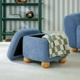 thumbnail image 3 of Walker Edison Contemporary Bouclé Easy Assembly Small Storage Ottoman, Soft Blue, 3 of 15