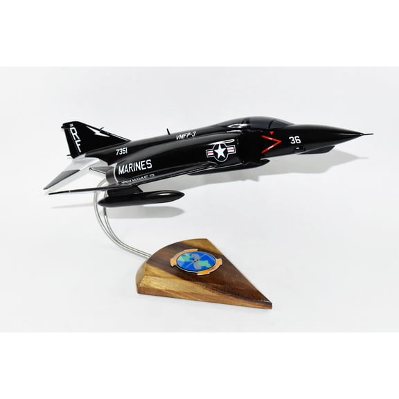 VMFP-3  Eyes of the Corps (RF-36 1990) RF-4B Model, 1/42 (18") Scale, Mahogany, Marines, Fighter