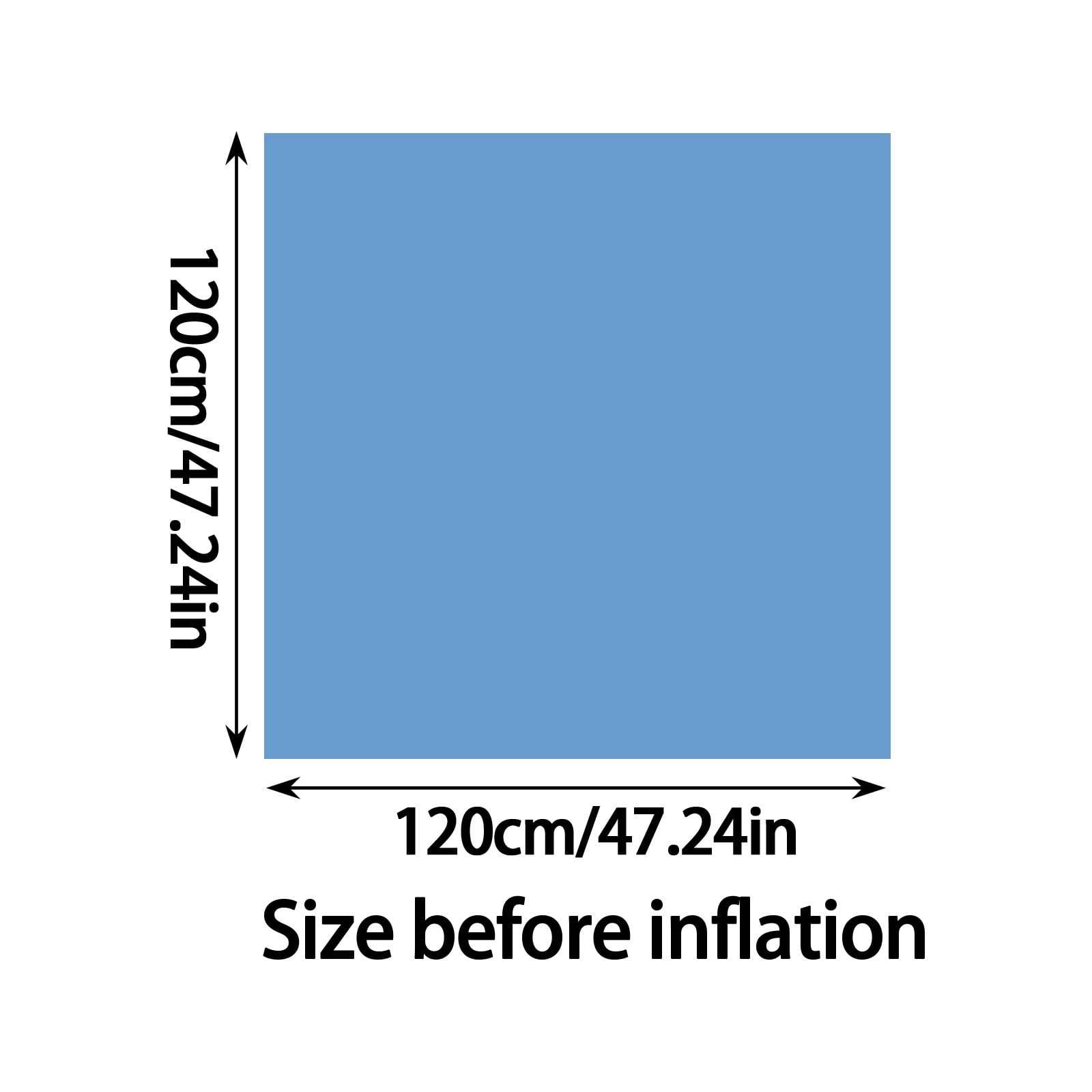 120×120cm Square Winter Pool Pillow for Above Ground Pools, Heavy Duty Cold-Resistant Inflatable Pool Cover Pillow, with 2pcs 3M Ropes for Winter Pool Closing Kit(0.18mm*120cm×120cm)