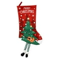 thumbnail image 2 of Christmas Stockings Personalized,18" 3D Design Custom Stocking with Festive Pattern,Red-Green Xmas Stocking for Family Fireplace Decor(Christmas Tree), 2 of 9
