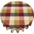 thumbnail image 3 of Checkered Valentines Tablecloth Round 70 Inch,Black Plaid Table Cloth,Stain Resistance Polyester Red Heart Valentine''s Day Table Covers for Kitchen Dining,Small Tablecloth for Parties Picnic, 3 of 6