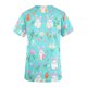 thumbnail image 3 of Puntoco Liquidación de blusas cortas para mujer Blusas estampadas para mujer Blusa de trabajo con cuello en V y manga corta con doble bolsillo, 3 of 4