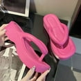 thumbnail image 6 of Slippers for Women,Platform Flip Flop With Arch Support Casual Comfortable Wedge Flip Flops Summer Beach Sandals Thong Slippers,Womens Slippers,Hot Pink,7, 6 of 8