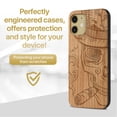 thumbnail image 2 of Case Yard Wooden Case Outside Soft TPU Silicone Slim Fit Shockproof Wood Phone Cover for Girls Boys Men and Women Supports Wireless Charging New Orleans Sugar Skull Design case for iPhone-11, 2 of 7