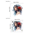 thumbnail image 4 of Adhesivos de pared con retrato de hermosa mujer, ingenioso diseño floral, 4 of 4