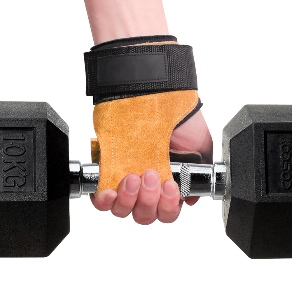 TTShonf Pull Up Guard Gloves Gyms Cowhide Hand Grip Weight Lifting