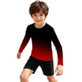 thumbnail image 3 of Lullu Boys Swim Shirt Long Sleeve Rash Guard Gradient Quick Dry UPF50 Swim Top, Sizes 3-14, 3 of 3