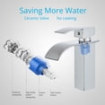 thumbnail image 3 of Wovier Chrome Waterfall Bathroom Sink Faucet with Supply Hose,Single Handle Single Hole Lavatory Faucet,Basin Mixer Taps Commercial, 3 of 7