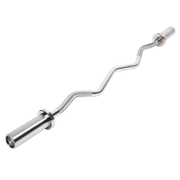 Zimtown Barbell Barra olímpica de curl de 47 pulgadas con agarre de 25 mm, color plateado Zimtown barra con pesas