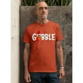 thumbnail image 3 of Gobble Thanksgiving Dinner Funny Turkey Face Unisex Men's T-shirt For Men, M, Orange, 3 of 6