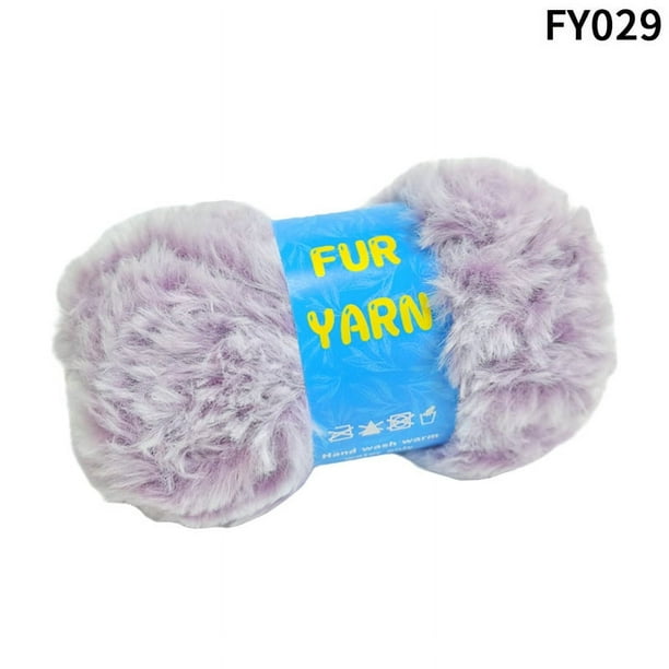 Nvzi 4 madejas de hilo de pelo súper suave, grueso y esponjoso, hilo de pelo sintético suave para tejer a crochet, longitud total 4 × 30 m (4 × 33 yardas, 50 g × 4), color morado