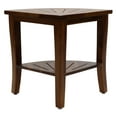 thumbnail image 4 of Redmon Teak Corner Shower Bench Shaving Seat, Natural Woodgrain Finish, Under Seat Accessory Shelf, 4 of 10