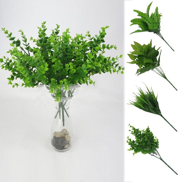 Meidiya Artificial Plants Leaves Green Plastic Leaf Fake Foliage Bush