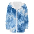 thumbnail image 5 of YEJIMAN Sweatshirt for Women Spring And Autumn Winter Printed Fashion Tie Dye Pattern Hooded Sports Shirt Sleeve Pocket Jacket Loose Zip Up Hoodie, 5 of 7