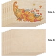 thumbnail image 3 of Thanksgiving Placemats Set of 6 Fall Place Mats Pumpkin Maple Leaves Table Mats Washable Non-Slip Heatproof Woven Placemats for Dining Table (17.7" X 11.8"), 3 of 7