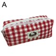 thumbnail image 2 of Bolsa de almacenamiento de lana a cuadros, bonita, para estudiantes, higiene, papelería, estuche para lápices, bolsa de cosméticos multifuncional de gran capacidad, 2025, 2 of 2