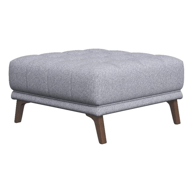 Allen Ottomane Carrée en Microfibre de Style Mi-Siècle Moderne, Gris Pâle