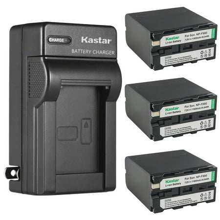 Kastar 3-Pack Battery and AC Wall Charger Replacement for Blackmagic Design Pocket Cinema Camera 6K Pro  Sound Devices MixPre-3  MixPre-6  MixPre-10T  Sound Devices 663  FEELWORLD F5 Pro 5.5
