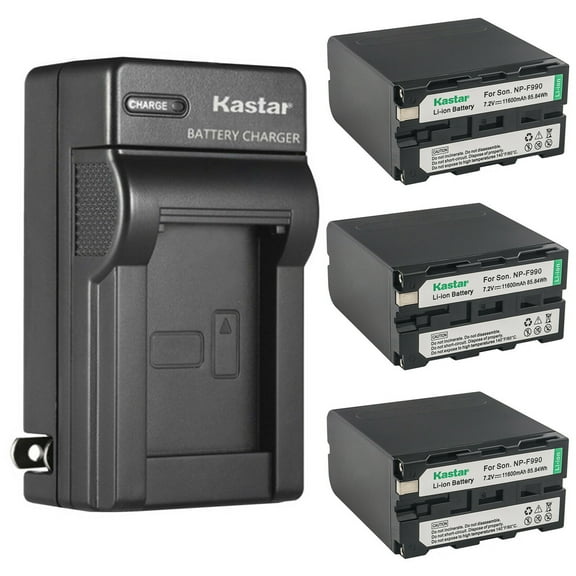 Kastar 3-Pack Battery and AC Wall Charger Replacement for Sony CCD-TRV97 CCD-TRV98 CCD-TRV99 DSC-D770 CRX10U CVX-V18NS CVX-V18NSP DCR-TR7 DCR-TR7000 DCR-TR7100 DCR-TR8000 DCR-TR8100 DCR-TRU47