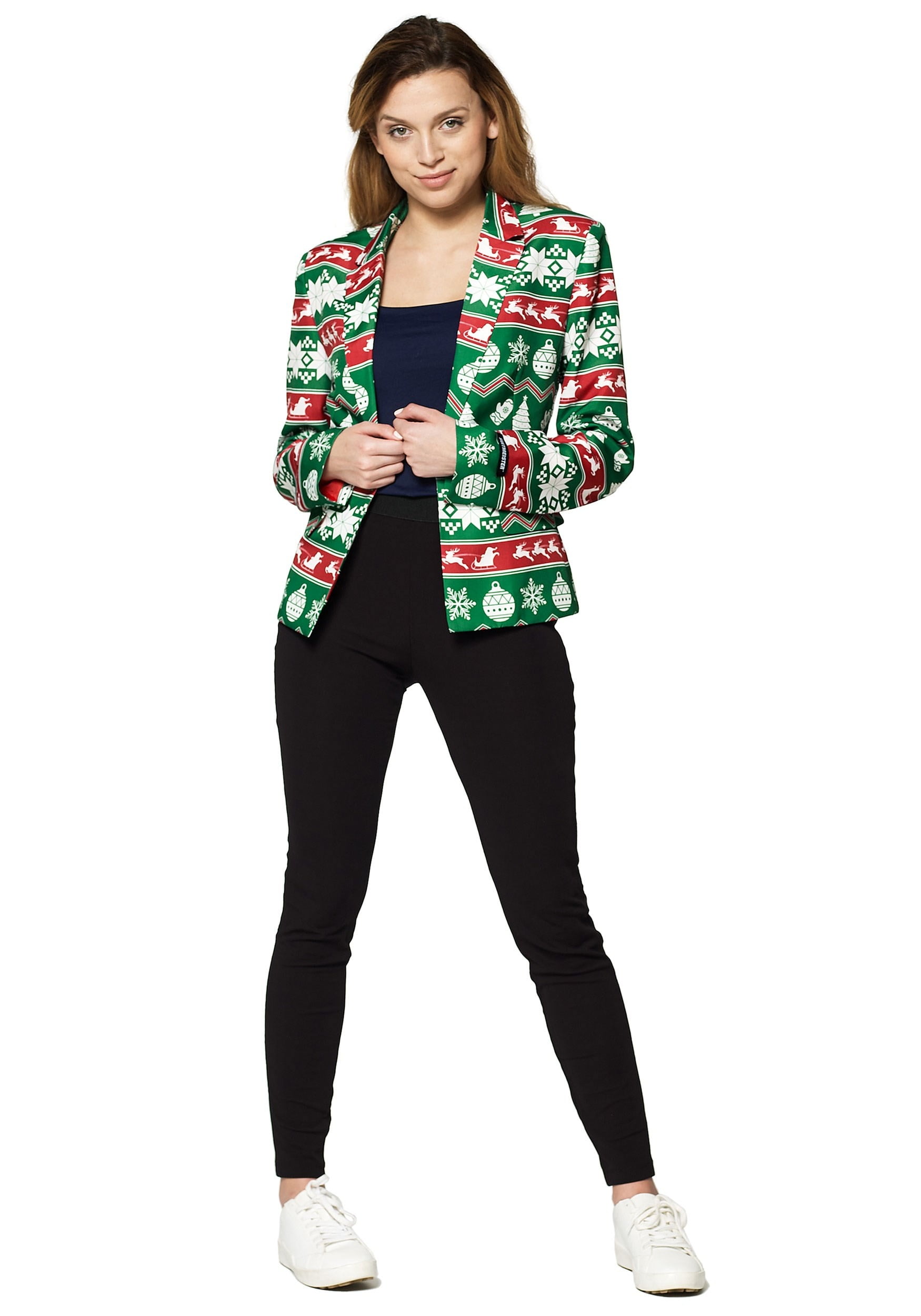Suitmeister Suitmeister Christmas Green Nordic Women's Blazer