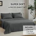 thumbnail image 6 of JELLYMONI 3 Pieces Luxury Soft Microfiber Sheets Set ,16" Deep Pocket Queen Size Silky Bedding Sheets & Pillowcases（Twin, Dark Grey), 6 of 6
