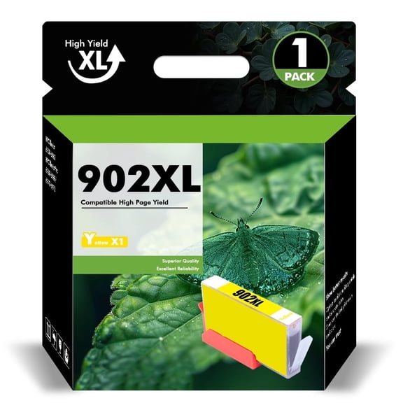 902XL 902 Ink Cartridges Compatible for 902 902XL 1 Pack Color Ink for OfficeJet Pro 6978 6968 6970 6971 6974 6975 6979 6960 6961 6963 6964 6965 6966 6950 902 XL Printer (1 Yellow)