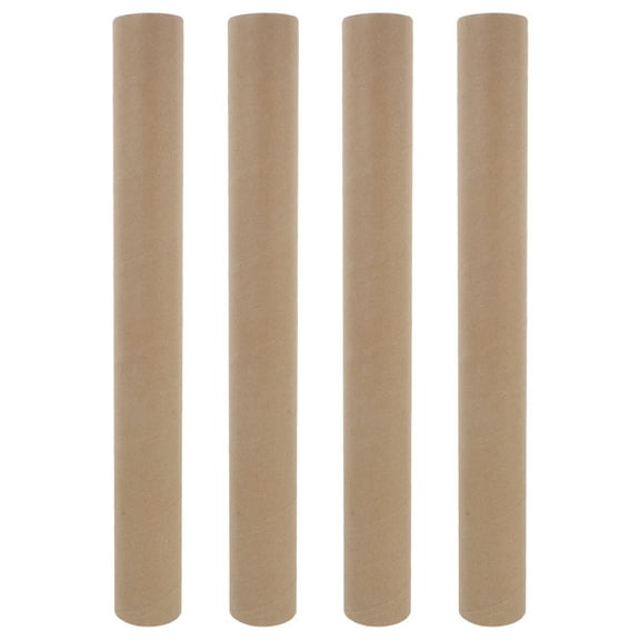 Clispeed 4Pcs Sturdy Round Kraft Paper Tubes with Caps for Blueprint and Print Storage