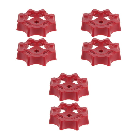 OUNONA 6 pcs  Plastic Outside Faucet Round Wheel Handle Valve Handwheel Replacement Part Water Spigot Handle Hose Bibb Wheel Handle Red