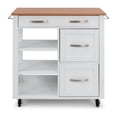 thumbnail image 6 of Homestyles Storage Plus Off White Wood Kitchen Cart, 6 of 8