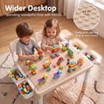 thumbnail image 6 of TLSUNNY Kids Table and 2 Chairs Set, Height Adjustable Toddler Activity Lego Table W/ Large Storage & Double-Sided Graffiti/Block Building Table Top, 4 Drawers for Home, Preschool, Classroom, 6 of 12