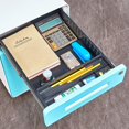 thumbnail image 4 of 3 Drawer Mobile File Cabinet, BHBL Locking Filing Cabinet Rolling Pedestal Under Desk, Fully Assembled Except Casters, Letter/Legal Size (Light Blue), 4 of 5