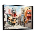 thumbnail image 2 of Designart "Multicolor Cubic College Building In Minimalism" College & University Buildings Floater Framed Canvas Prints, 2 of 5