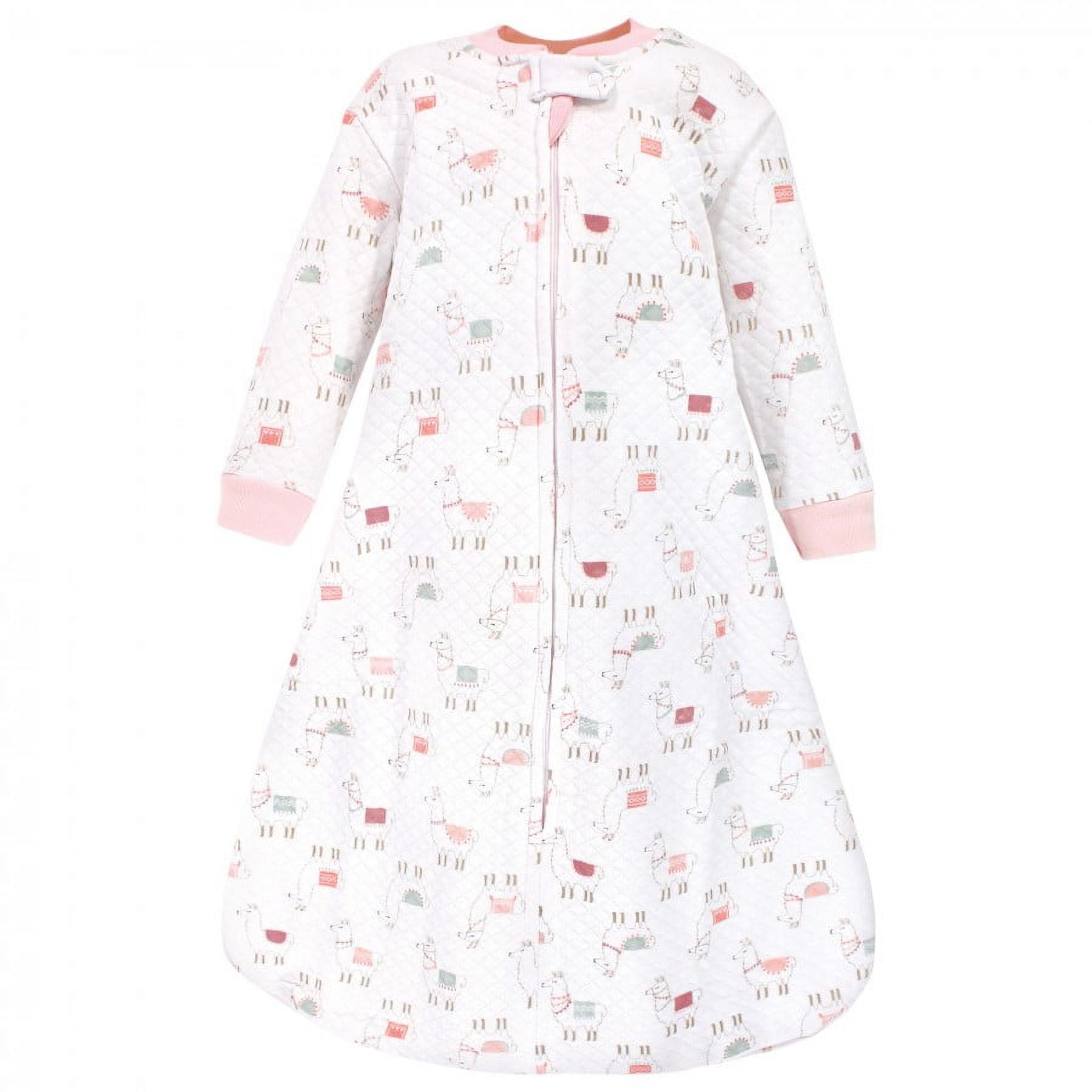 Hudson Baby Infant Girl Premium Quilted Long Sleeve Sleeping Bag and Wearable Blanket, Llama, 0-6 Months