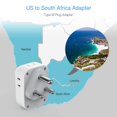 thumbnail image 4 of Adaptador de enchufe TESSAN tipo M Sudáfrica con 4 tomas de corriente alterna y 3 USB, 4 of 6