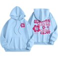 thumbnail image 1 of Pink Graphic Hoodie For Women 2024 Cute Preppy Sweatshirt Long Sleeve Drawstring Pullover Tops With Pockets, 1 of 5